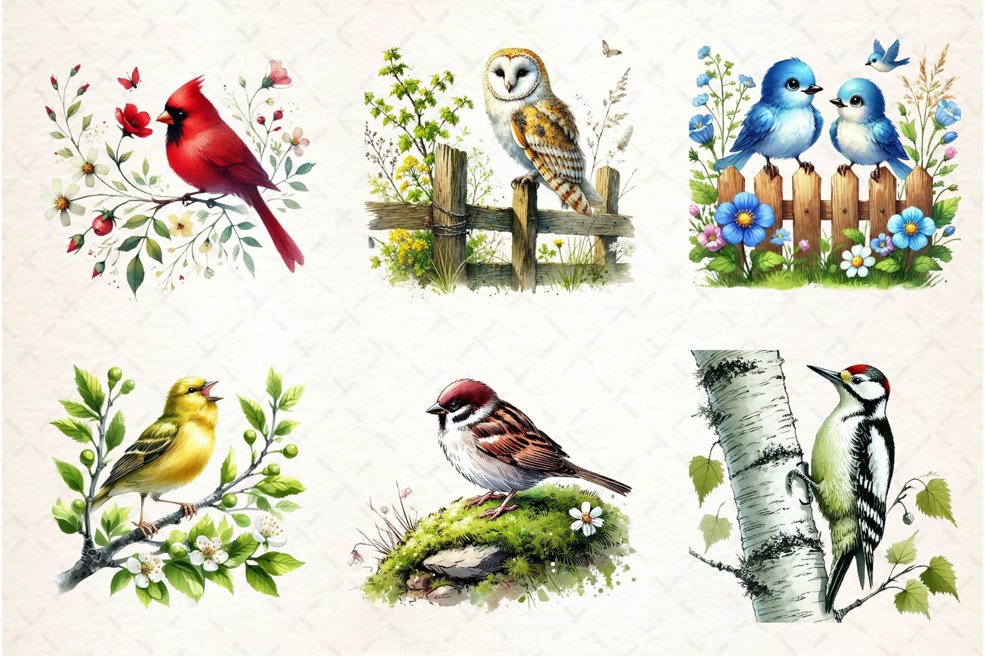 Spring Birds Clipart Bundle 4 - CraftNest - Digital Crafting and Art