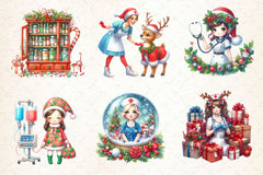 Coquette Christmas Nursing Clipart Bundle - CraftNest - Digital Crafting and Art