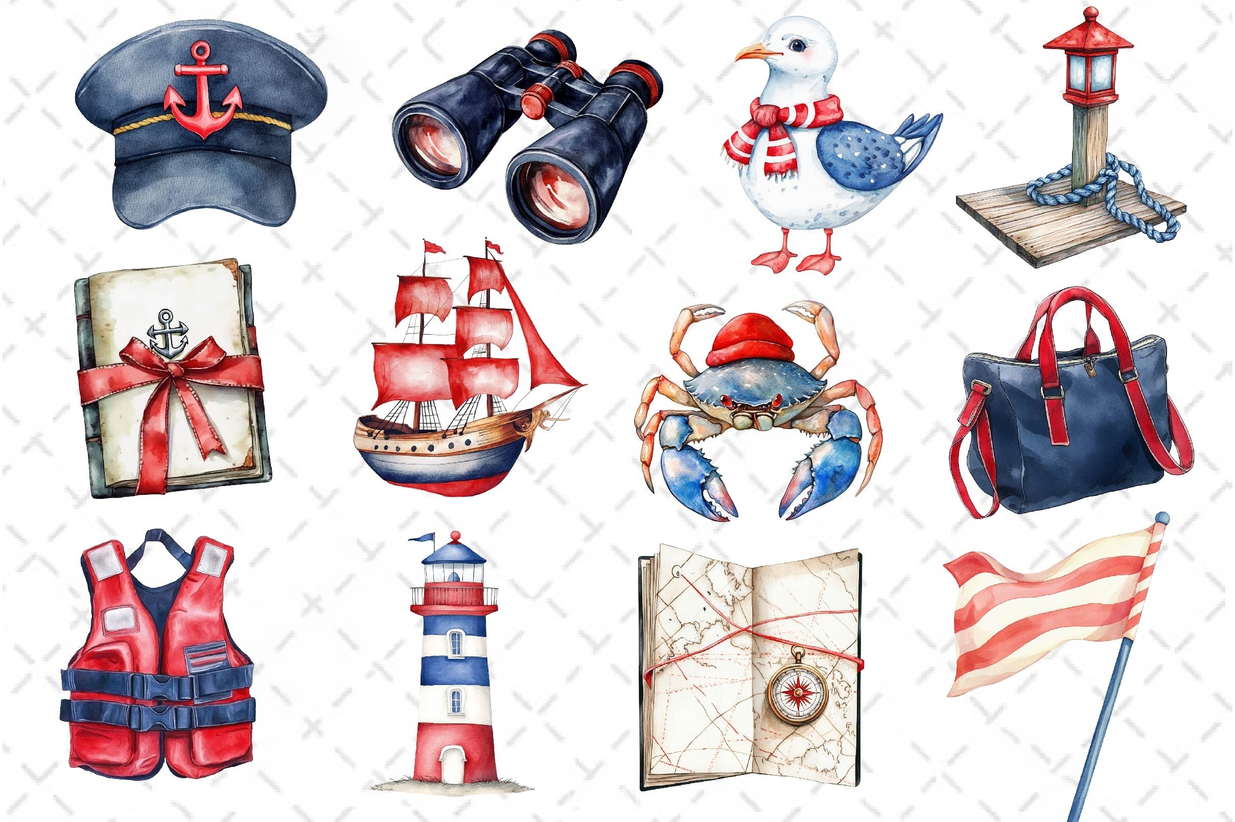 Vintage Nautical Clipart Bundle - CraftNest - Digital Crafting and Art