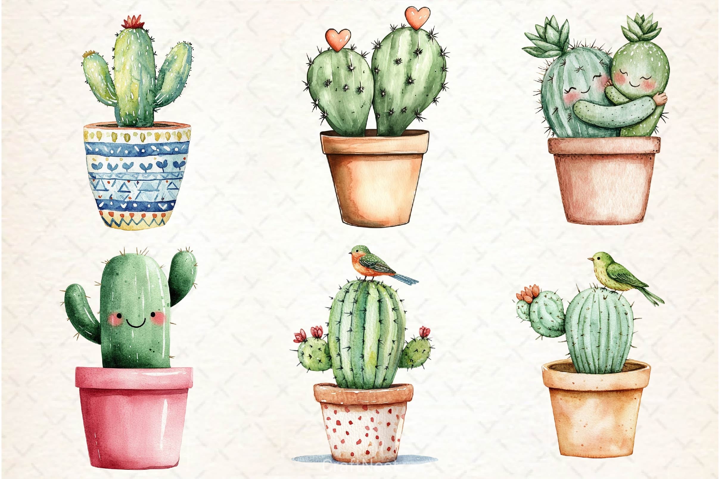 Cactus Doodle Clipart Bundle 2 - CraftNest - Digital Crafting and Art