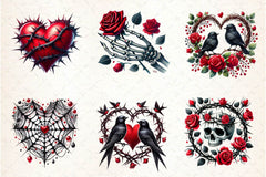 Gothic Valentine Clipart Bundle 4 - CraftNest - Digital Crafting and Art
