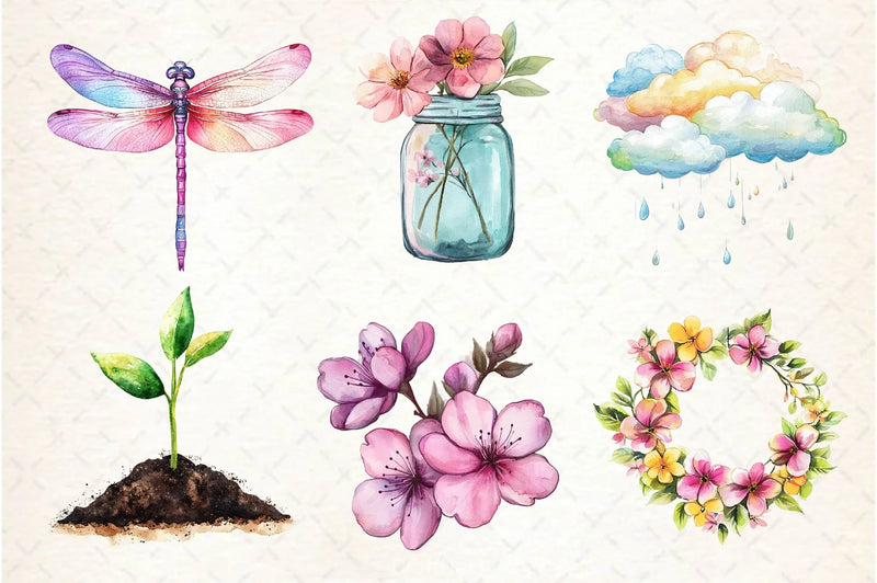 Spring Seasonal Elements Clipart Bundle - CraftNest - Digital Crafting and Art