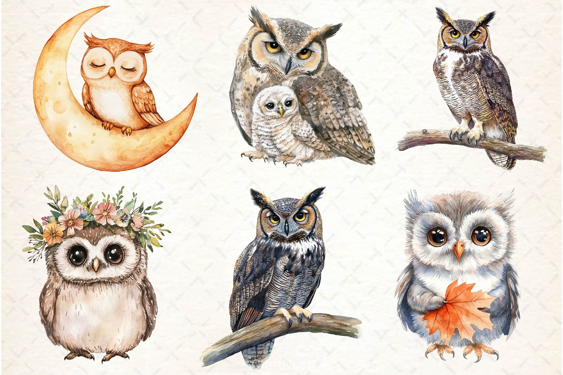 Owl Owlet Clipart Bundle 2 - CraftNest - Digital Crafting and Art