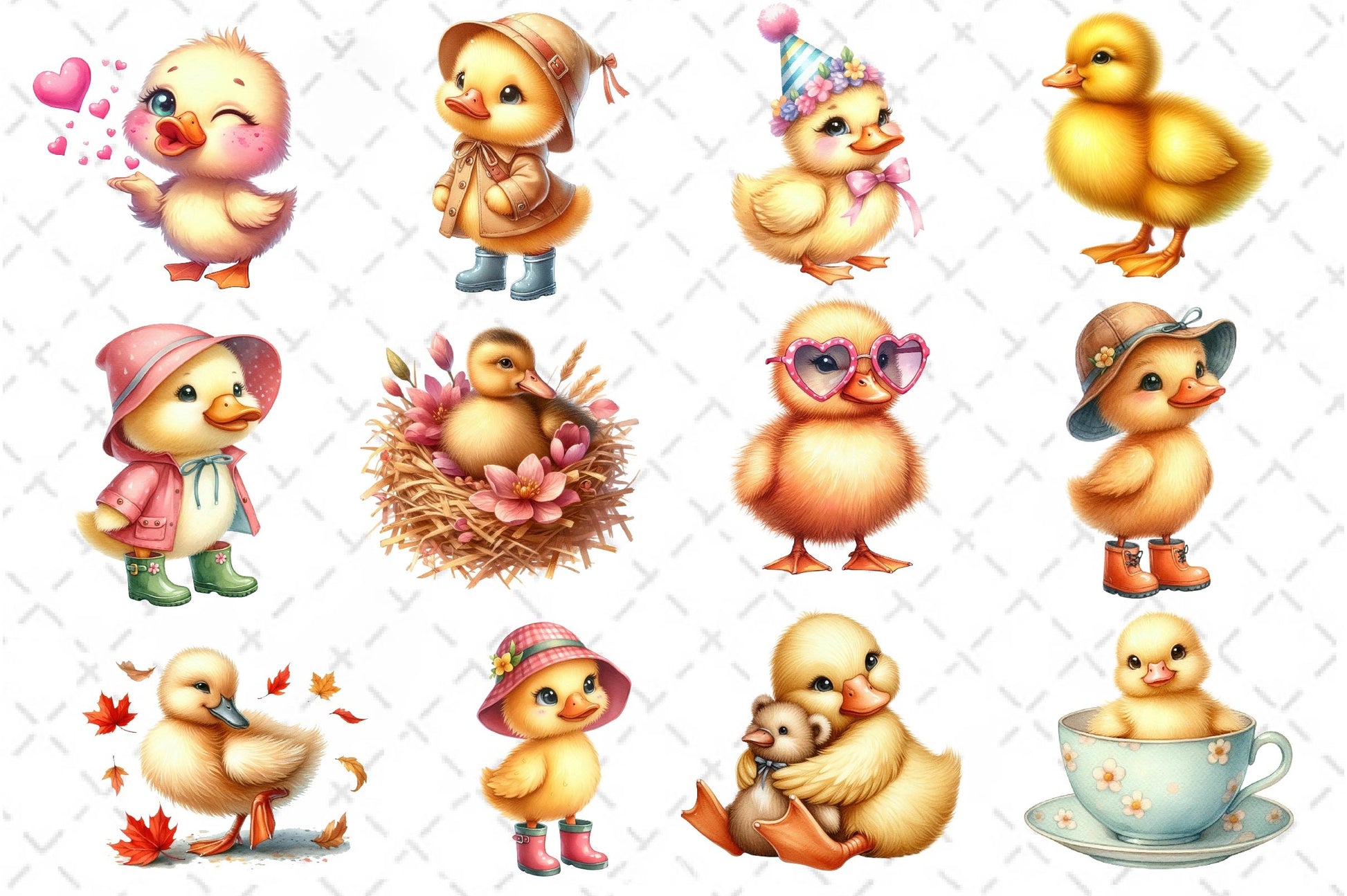 Cute Little Ducks Clipart Bundle - CraftNest - Digital Crafting and Art