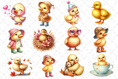 Cute Little Ducks Clipart Bundle - CraftNest - Digital Crafting and Art