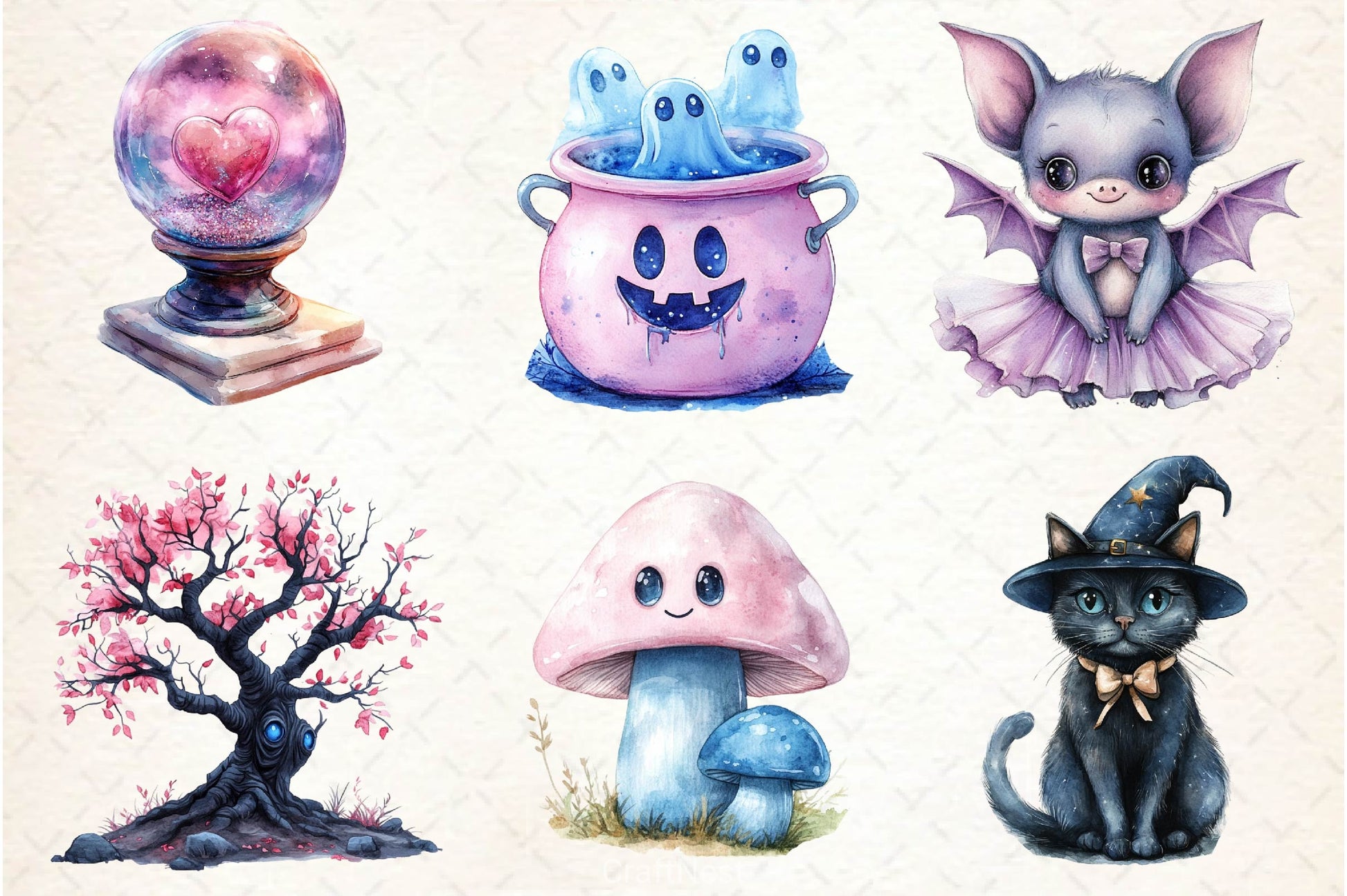 Pastel Halloween Clipart Bundle 5 - CraftNest - Digital Crafting and Art