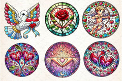 Valentines Day Stained Glass Clipart Bundle - CraftNest - Digital Crafting and Art