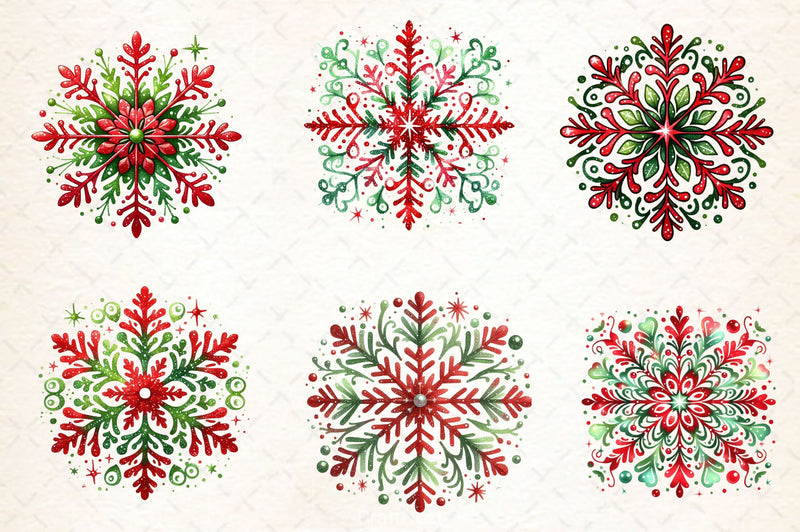 Christmas Snowflake Clipart Bundle 2 - CraftNest - Digital Crafting and Art