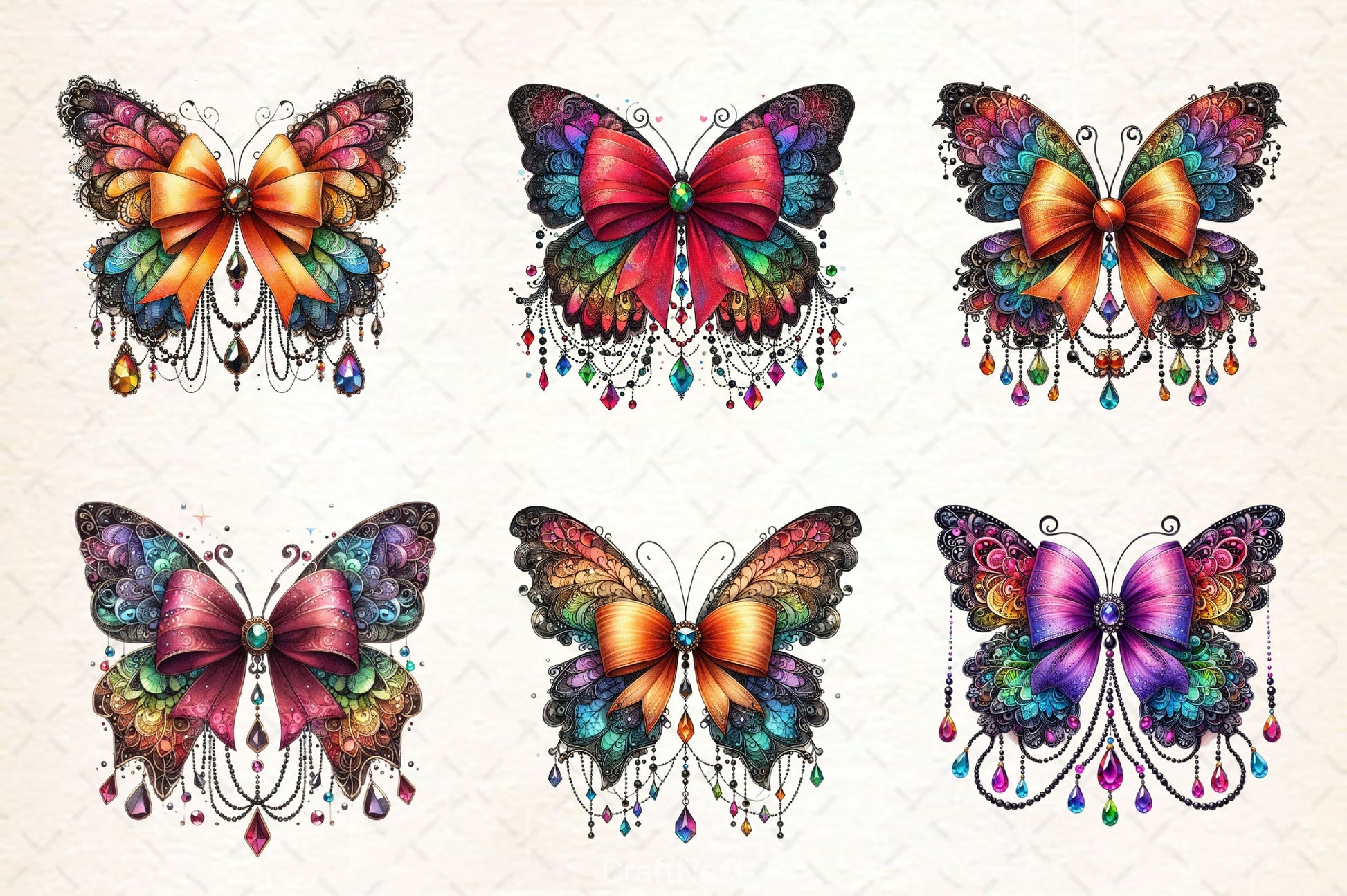 Colorful Butterfly Clipart Bundle 4 - CraftNest - Digital Crafting and Art