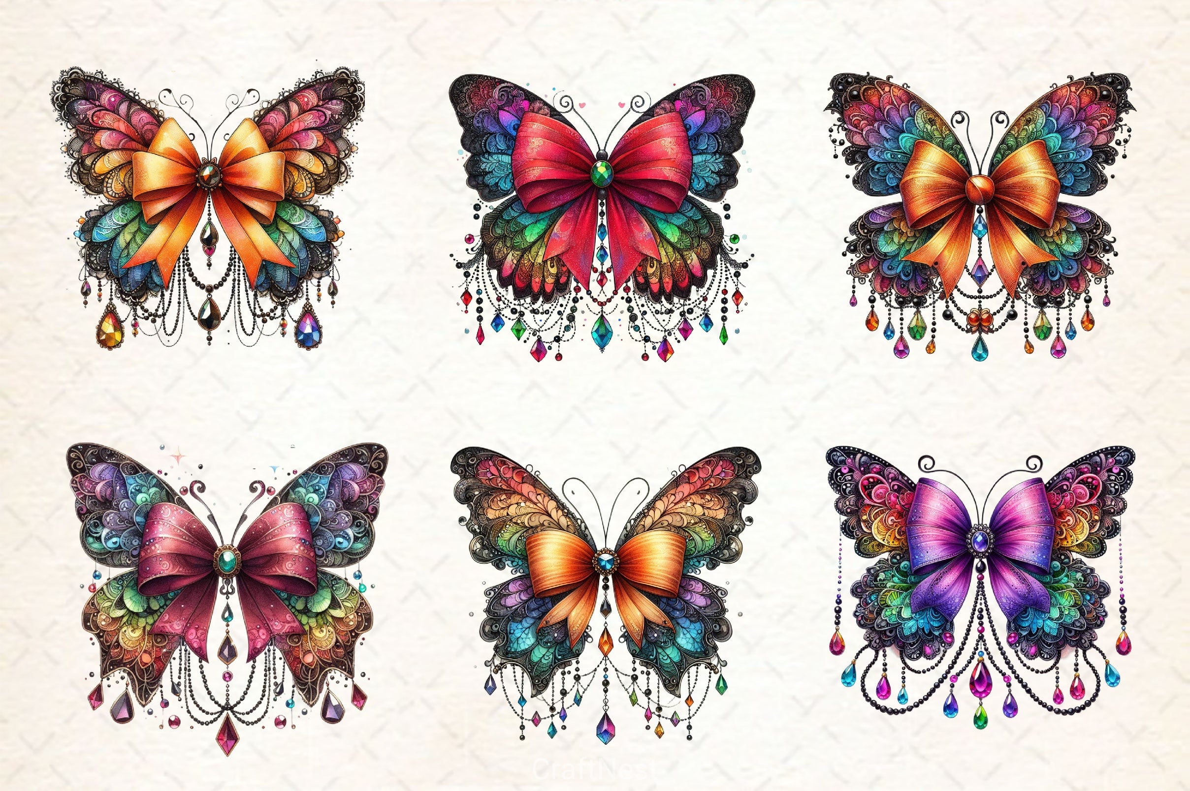 Colorful Butterfly Clipart Bundle 4 - CraftNest - Digital Crafting and Art