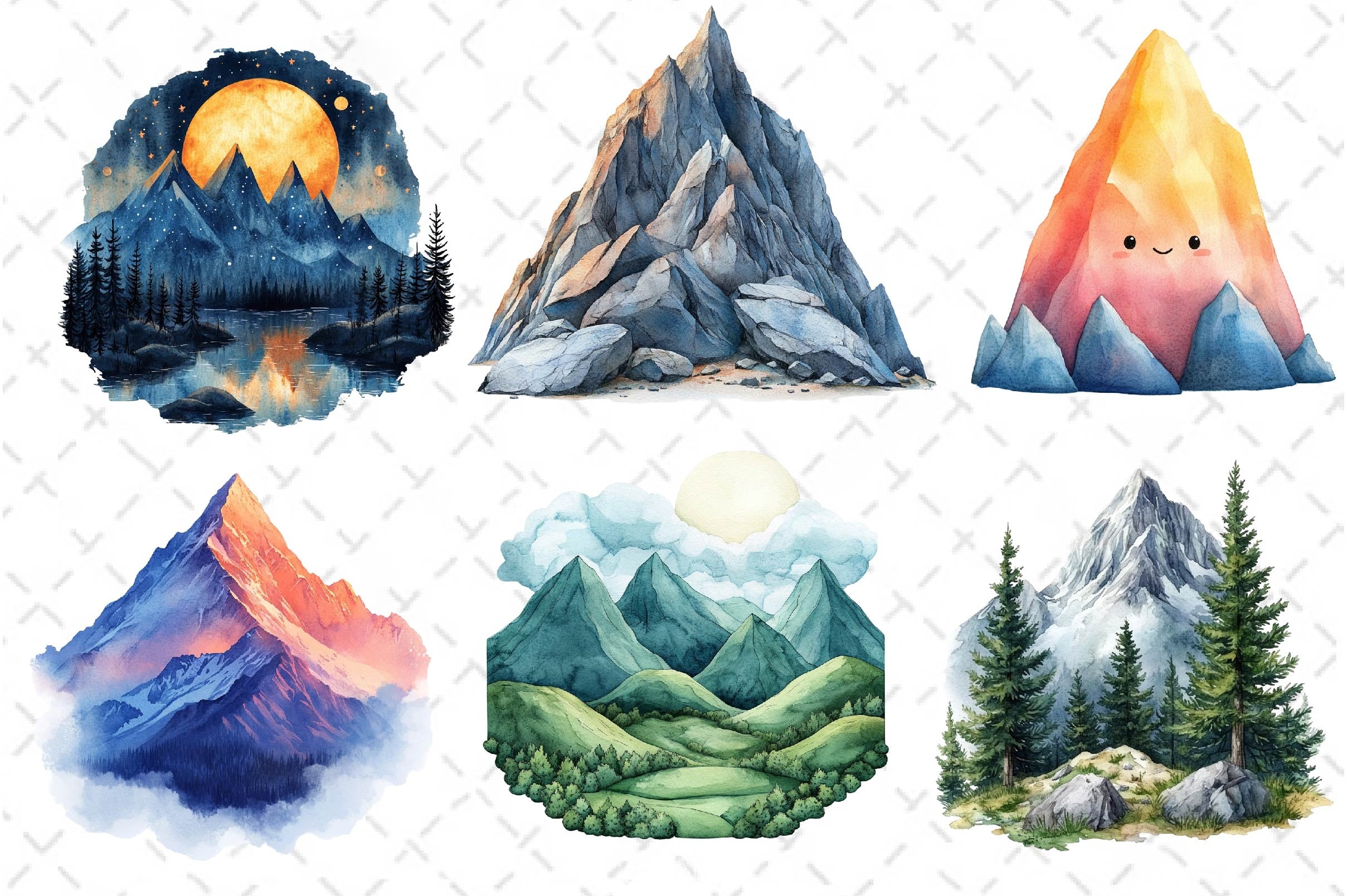 Mountain Clipart Bundle 3 - CraftNest - Digital Crafting and Art