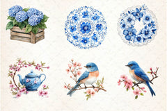 Spring Neutral Blue Clipart Bundle - CraftNest - Digital Crafting and Art