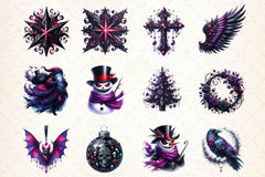Gothic Christmas Ornaments Clipart Bundle - CraftNest - Digital Crafting and Art