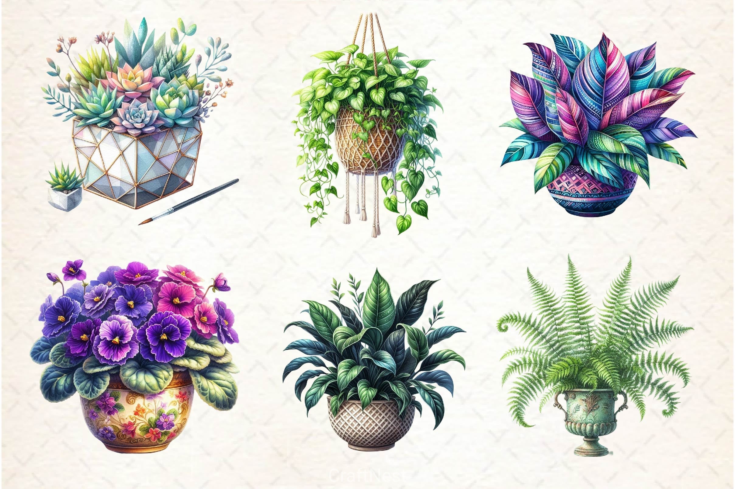 Houseplant Clipart Bundle 3 - CraftNest - Digital Crafting and Art