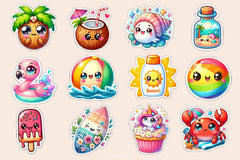 Kawaii Beach Clipart Bundle - CraftNest - Digital Crafting and Art