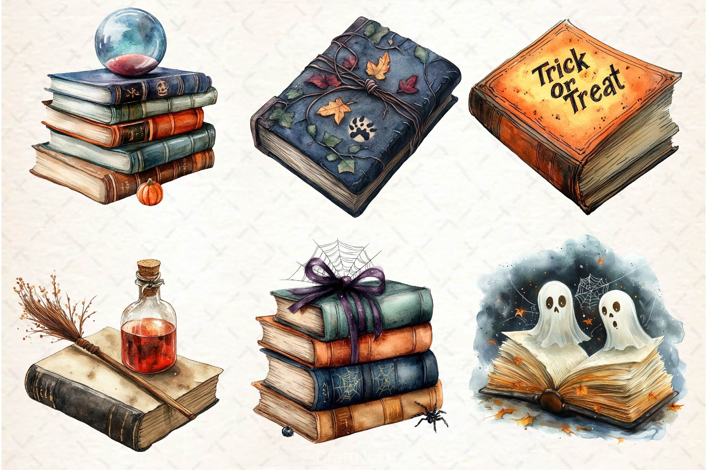 Halloween Books Clipart Bundle 3 - CraftNest - Digital Crafting and Art