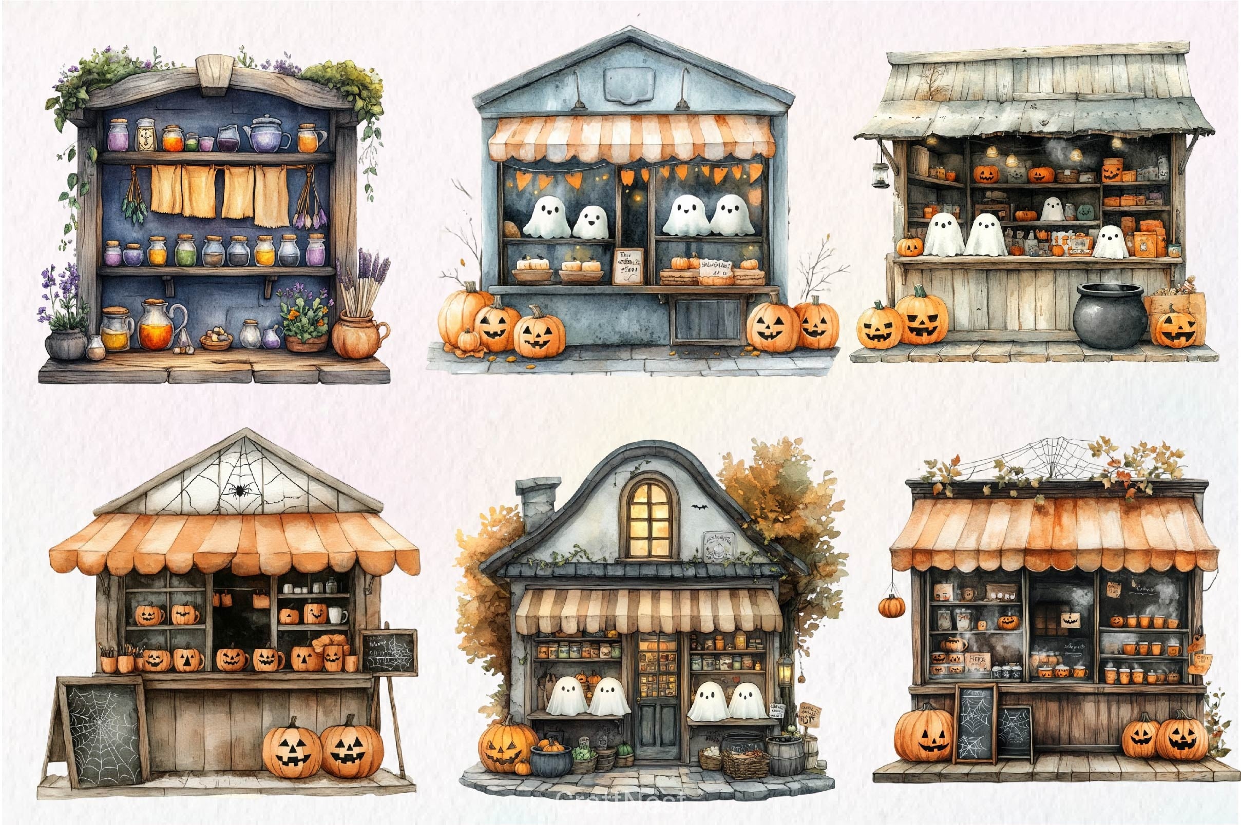 Halloween Storefront Clipart Bundle 1 - CraftNest - Digital Crafting and Art