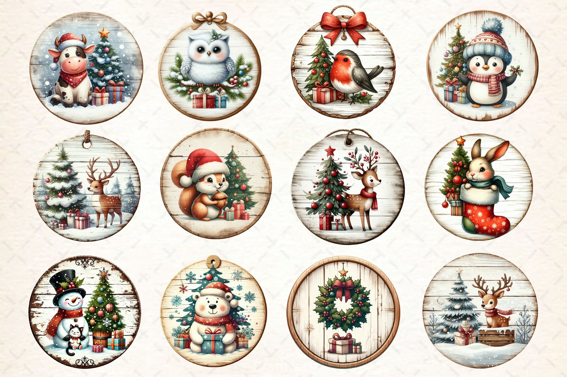 Vintage Christmas Ornaments Clipart Bundle 2 - CraftNest - Digital Crafting and Art