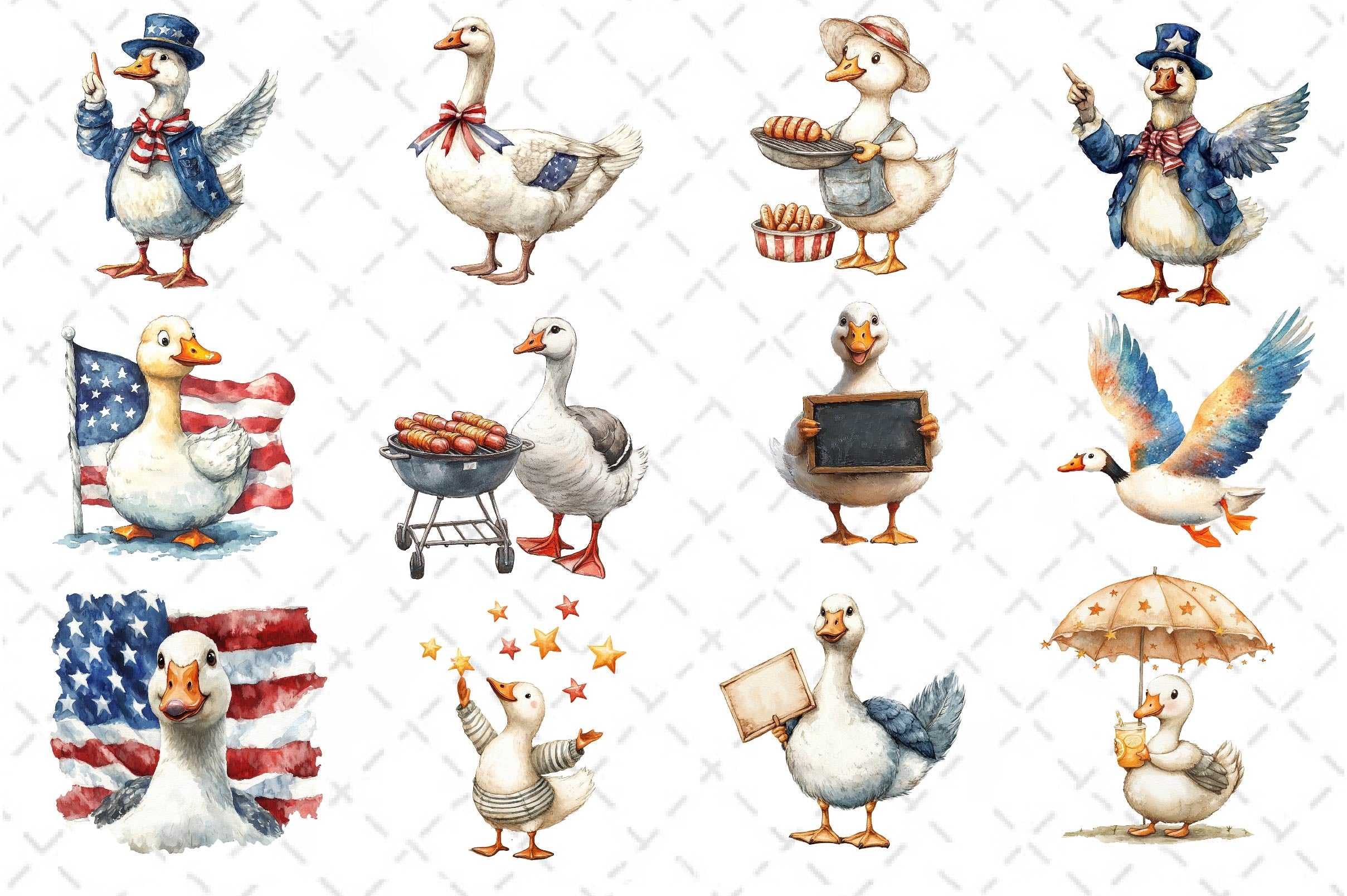 4th Of July Goose Clipart Bundle 2 - CraftNest - Digital Crafting and Art