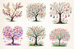 Pastel Spring Trees Clipart Bundle 5 - CraftNest - Digital Crafting and Art