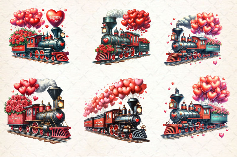 Valentine's Train Clipart Bundle 3 - CraftNest - Digital Crafting and Art