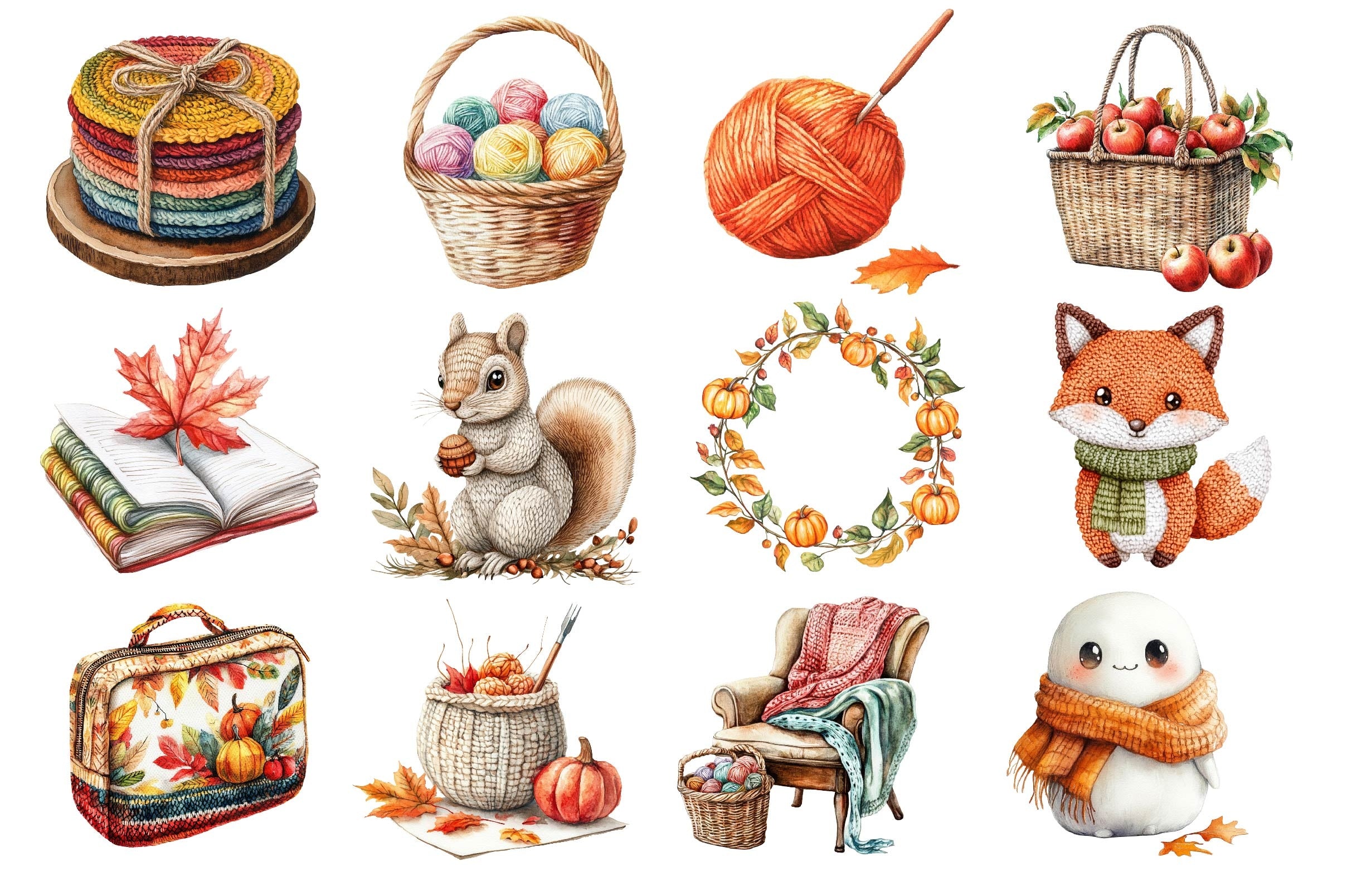 Crochet Autumn Clipart Bundle 2 - CraftNest - Digital Crafting and Art