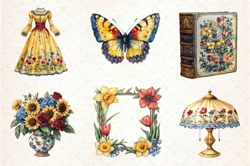 Beautiful Victorian Spring Clipart Bundle 5 - CraftNest - Digital Crafting and Art