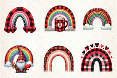 Buffalo Plaid Valentine's Rainbow Clipart Bundle - CraftNest - Digital Crafting and Art