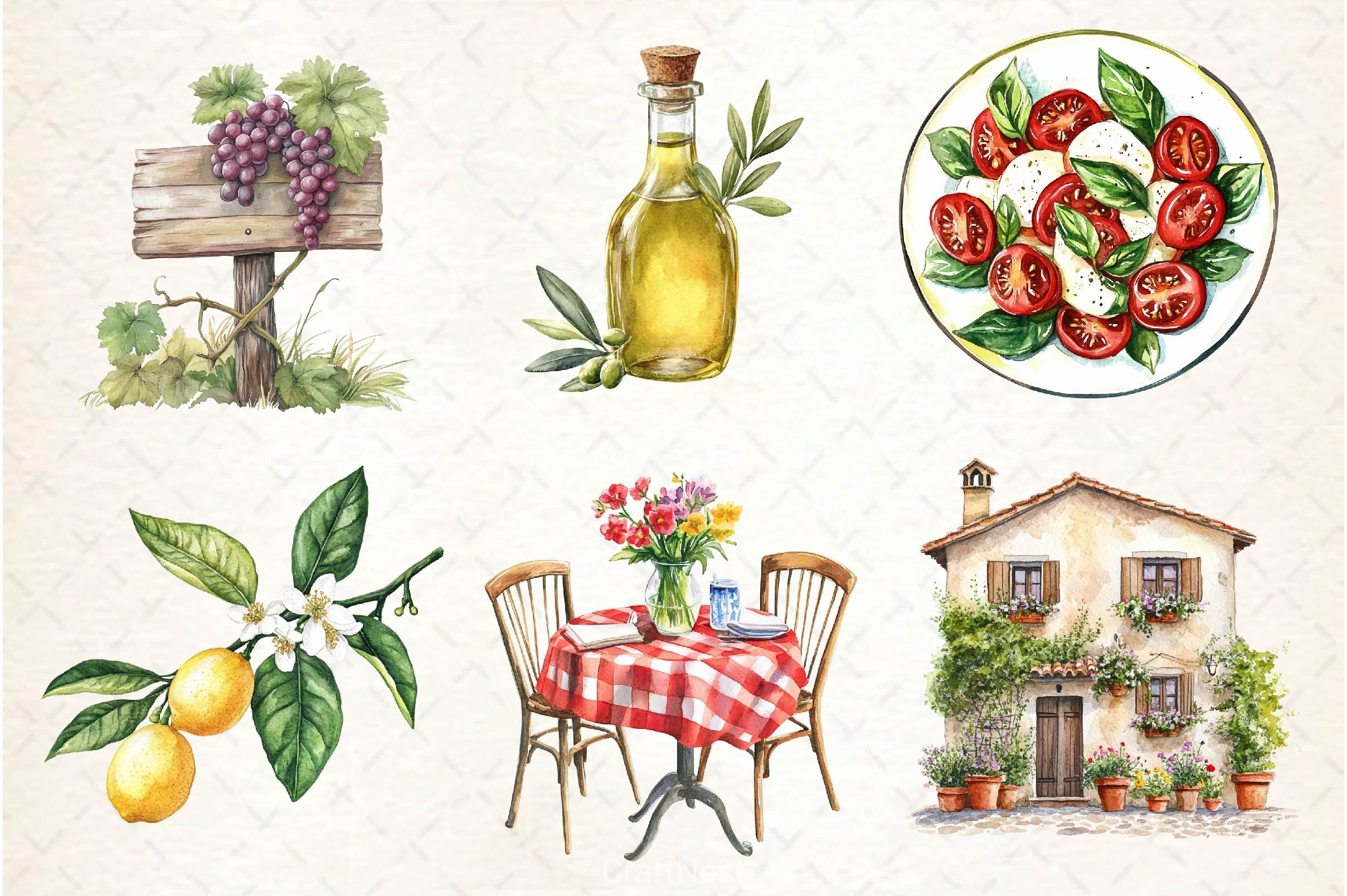 Italian Spring Clipart Bundle 2 - CraftNest - Digital Crafting and Art