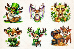 St Patricks Day Cute Reindeer Clipart Bundle 2 - CraftNest - Digital Crafting and Art