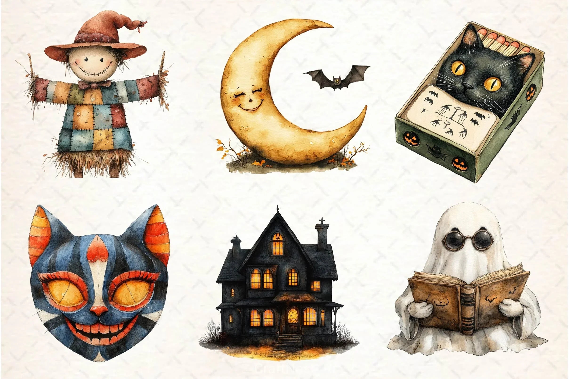 Vintage Halloween Clipart Bundle 3 - CraftNest - Digital Crafting and Art