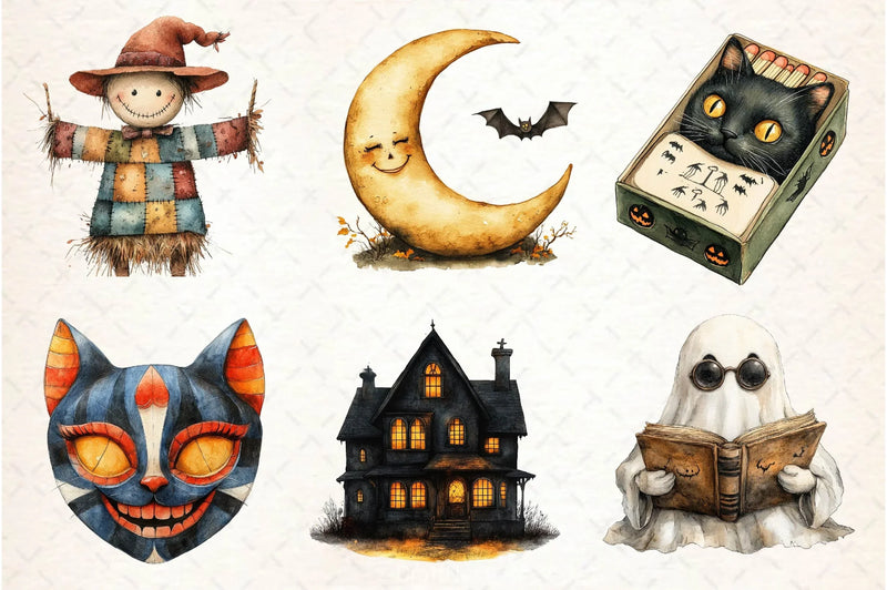 Vintage Halloween Clipart Bundle 3 - CraftNest - Digital Crafting and Art