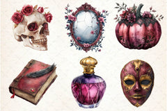 Burgundy Halloween Clipart Bundle 2 - CraftNest - Digital Crafting and Art