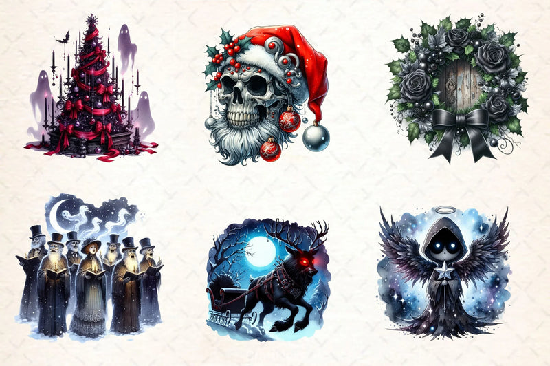 Mystical Gothic Christmas Clipart Bundle 2 - CraftNest - Digital Crafting and Art