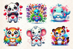 Valentine's Day Animals Clipart Bundle 3 - CraftNest - Digital Crafting and Art