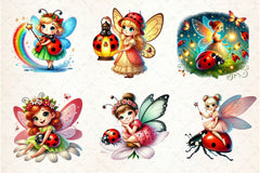 Ladybug Fairy Fantasy Clipart Bundle - CraftNest - Digital Crafting and Art