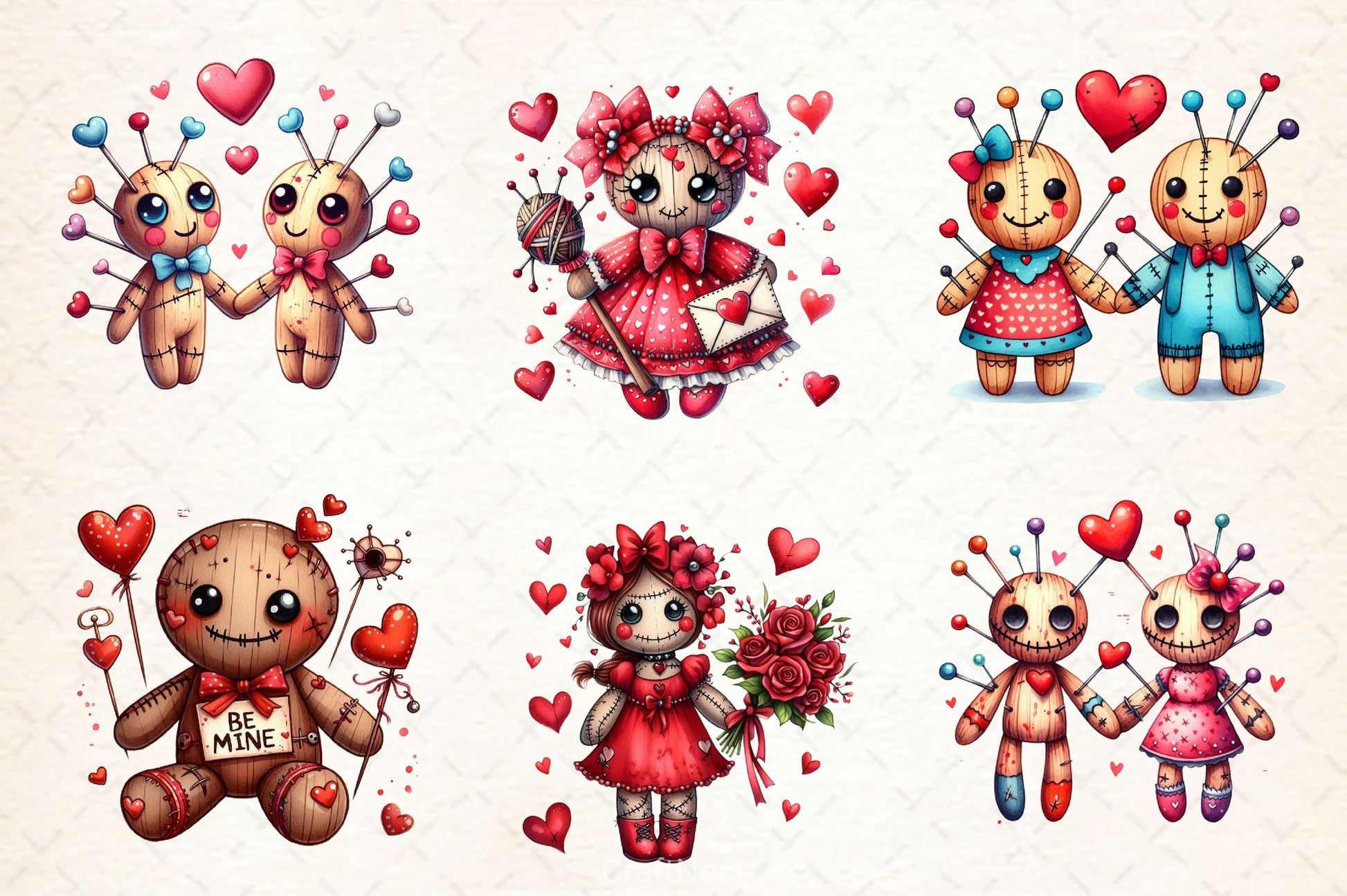 Valentine's Day Voodoo Doll Clipart Bundle 2 - CraftNest - Digital Crafting and Art