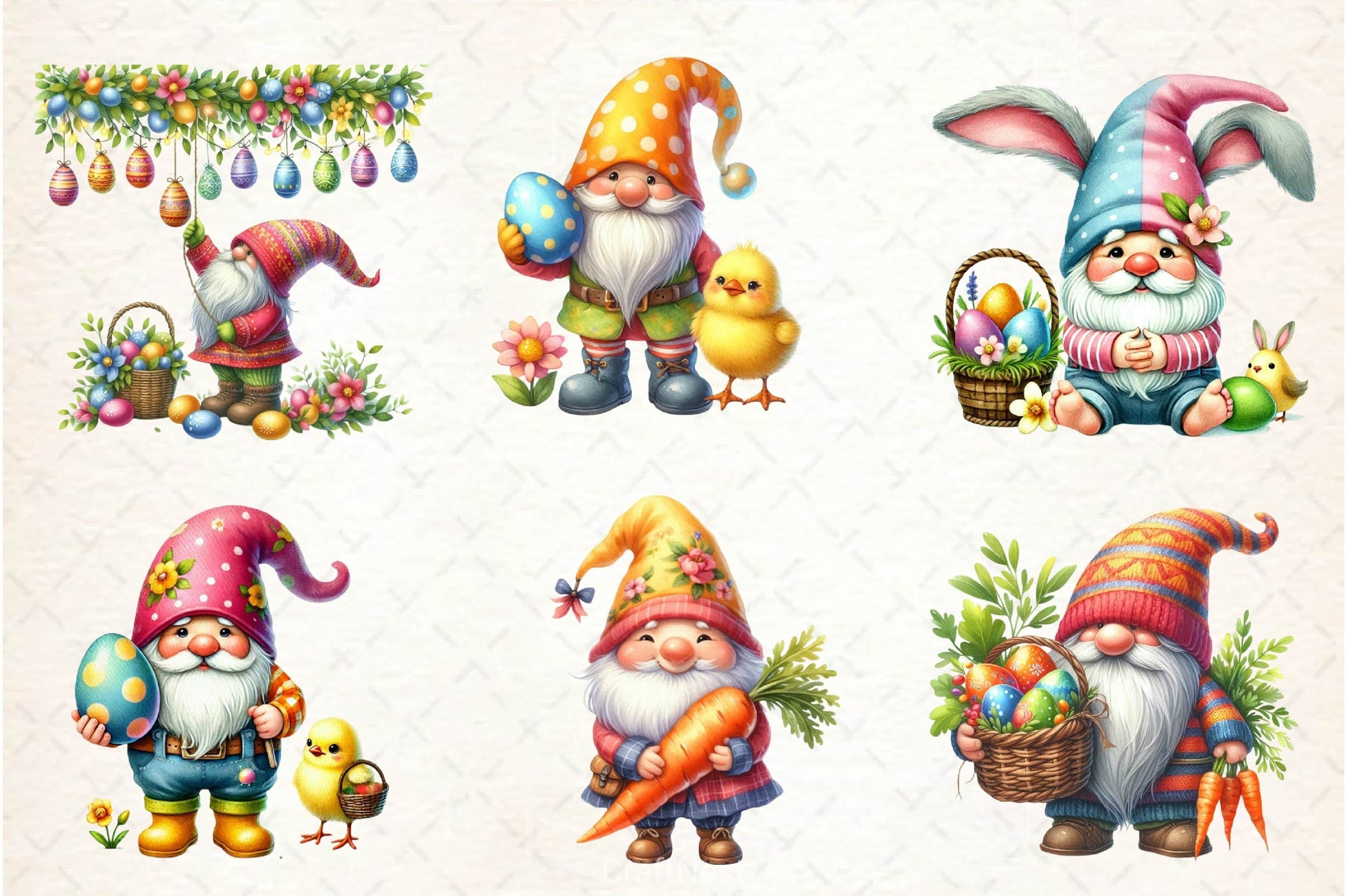 Easter Gnomes Clipart Bundle 2 - CraftNest - Digital Crafting and Art
