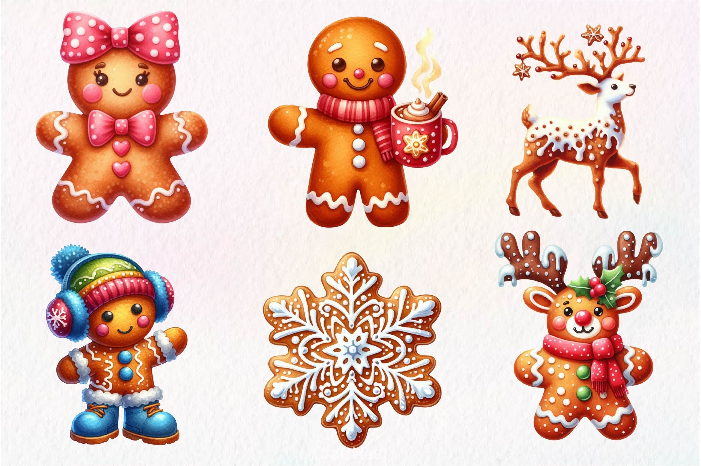 Christmas Gingerbread Clipart Bundle 3 - CraftNest - Digital Crafting and Art