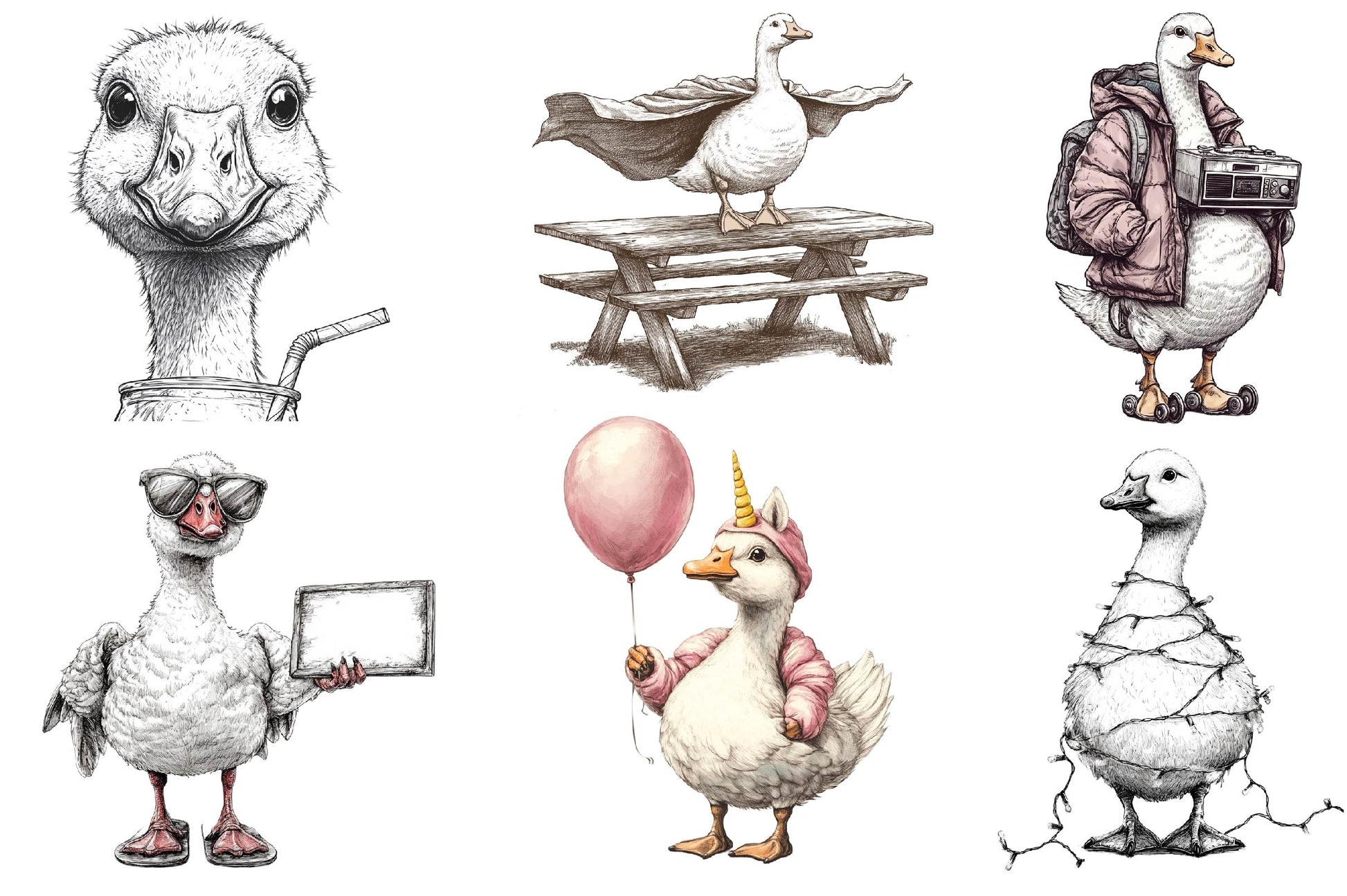 Silly Goose Clipart Bundle 1 - CraftNest - Digital Crafting and Art