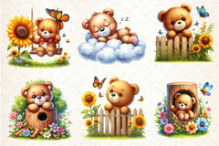 Cute Teddy Bear Clipart Bundle 4 - CraftNest - Digital Crafting and Art