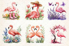 Spring Flamingo Clipart Bundle 2 - CraftNest - Digital Crafting and Art