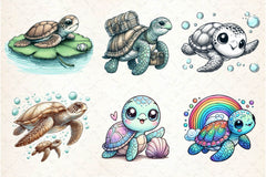 Collection Sea Turtle Clipart Bundle - CraftNest - Digital Crafting and Art