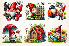 Ladybug Gnomes Clipart Bundle 2 - CraftNest - Digital Crafting and Art