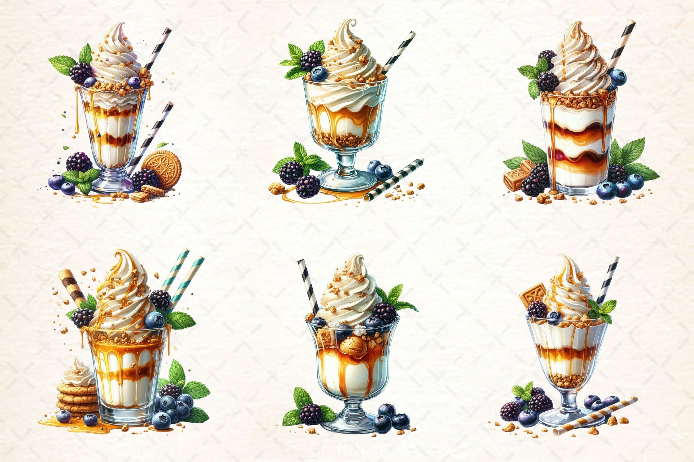 Yellow Milkshake Clipart Bundle - CraftNest - Digital Crafting and Art