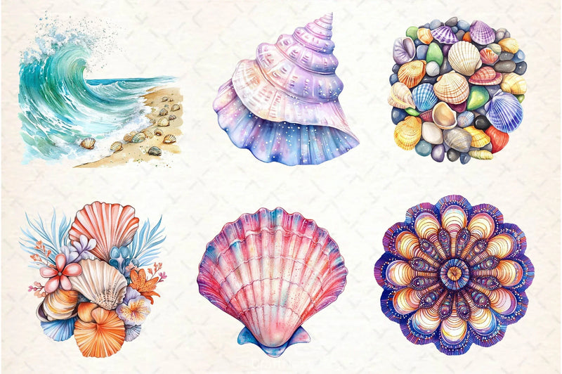 Summer Seashell Clipart Bundle 2 - CraftNest - Digital Crafting and Art