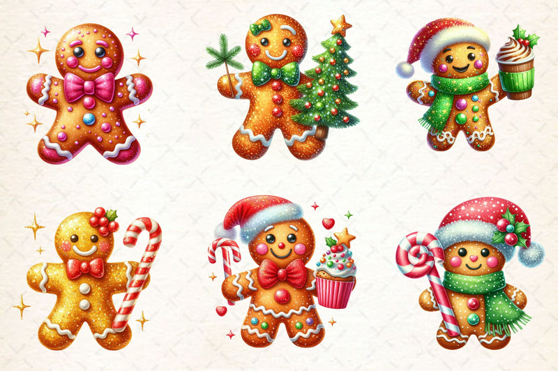 Glitter Gingerbread Man Clipart Bundle 2 - CraftNest - Digital Crafting and Art