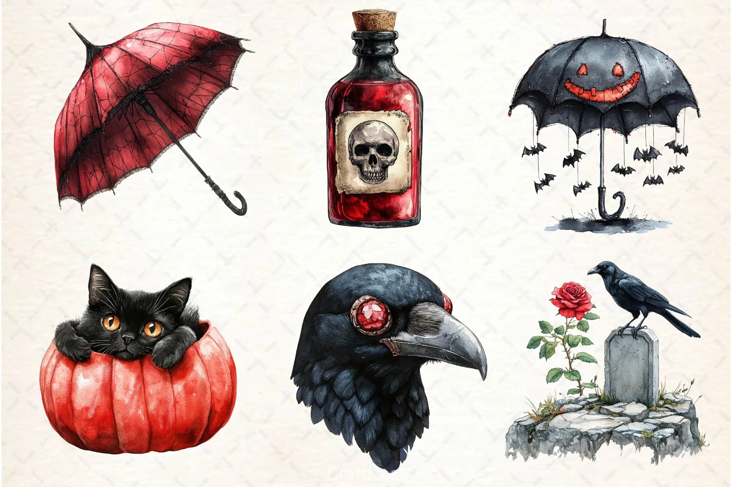 Vintage Halloween Clipart Bundle 6 - CraftNest - Digital Crafting and Art