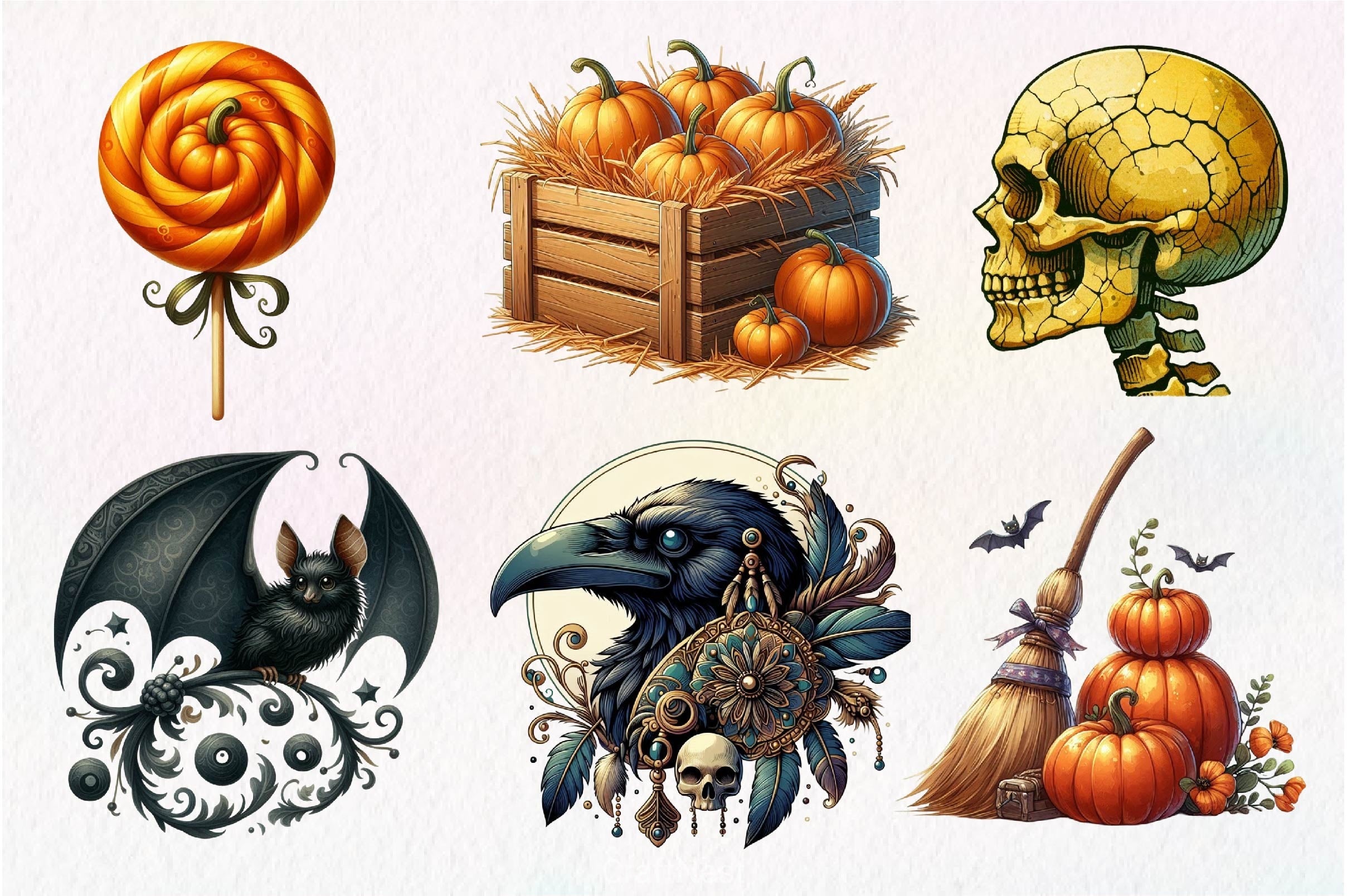 Vintage Halloween Clipart Bundle 7 - CraftNest - Digital Crafting and Art
