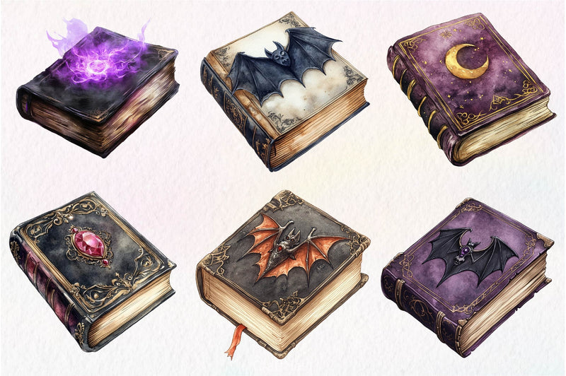 Gothic Fantasy Books Clipart Bundle 3 - CraftNest - Digital Crafting and Art